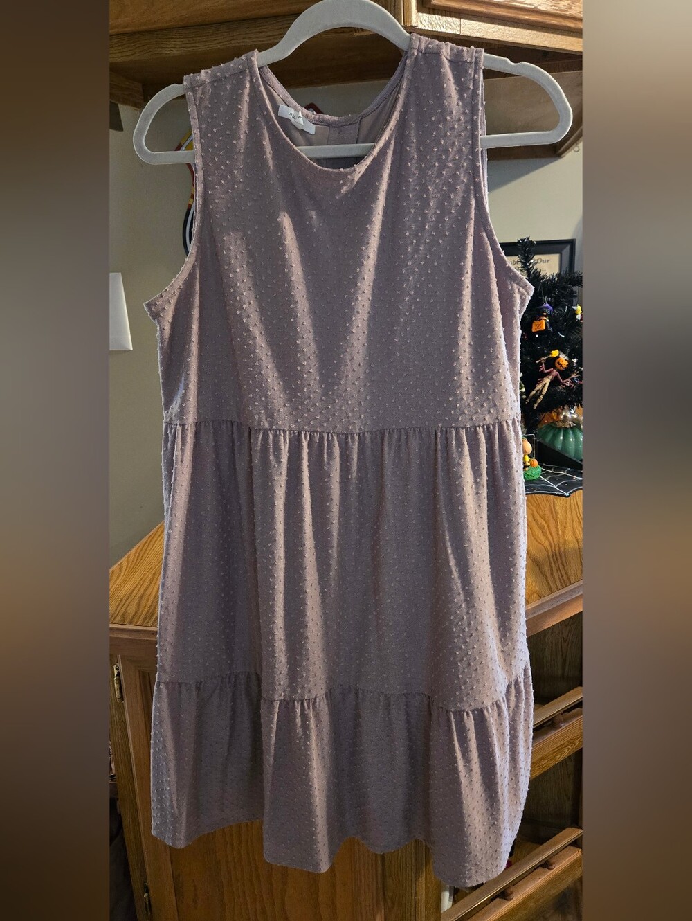 Maurices Mauve Pink Swiss Dot Tank Dress